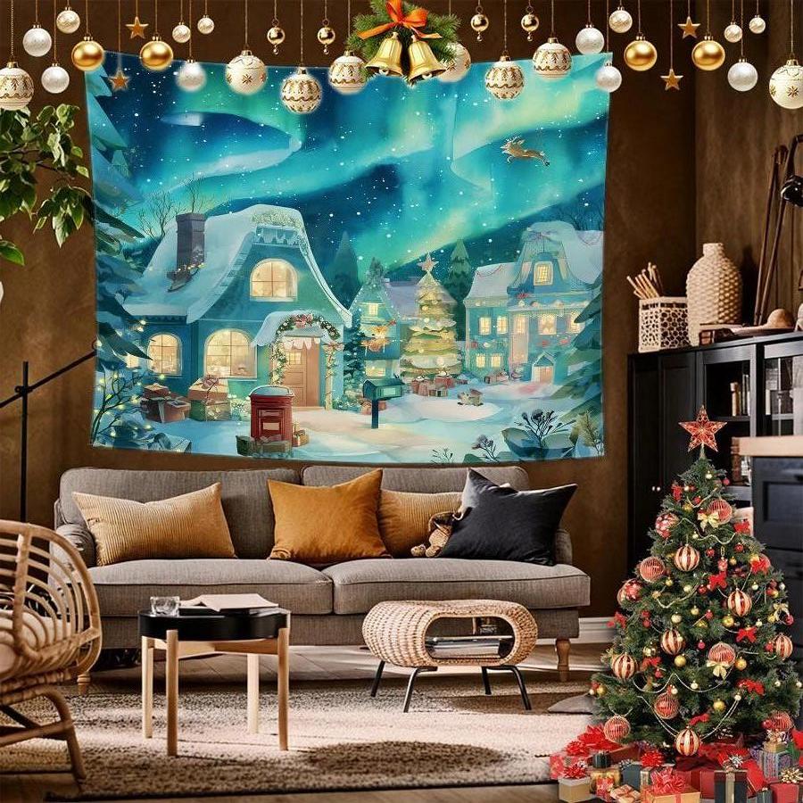 Mum Christmas Tapestry Background Cloth Hanging Cloth Bedroom Bedside Decorative Wall Cloth Rental Dormitory Tapestry