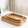 Bamboo Rectangle Serving Tray Wood Plate Tea Food Dishe Drink Platter Food Plate Dinner Beef Steak Fruit Snack Tray