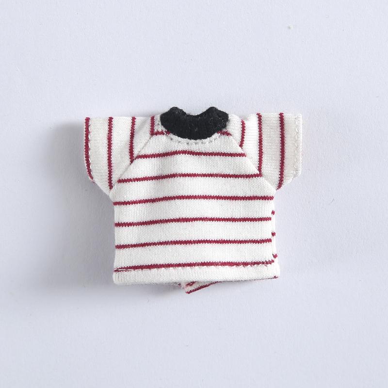 New OB11 bjd Doll Clothes Stripe Shorts Sleeve T-shirt for 1/8 1/12bjd, obitsu11,ob11,molly Doll Accessories Clothing