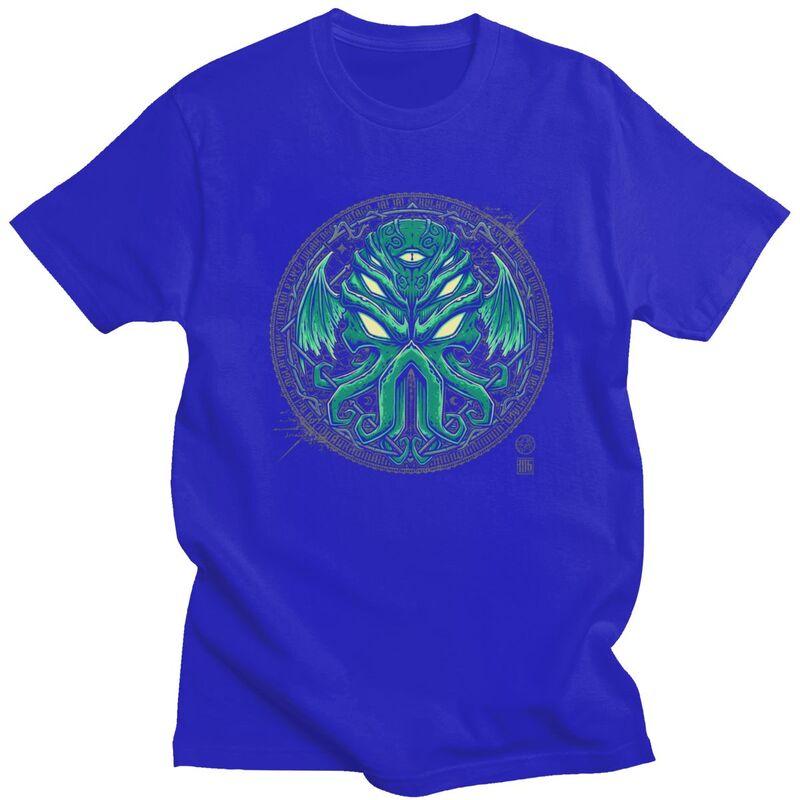 Custom Fashion Lovecraft Monster Cthulhu T Shirts Men Tshirts Casual Tee Tops 100 Cotton Oversized Tshirt Merch