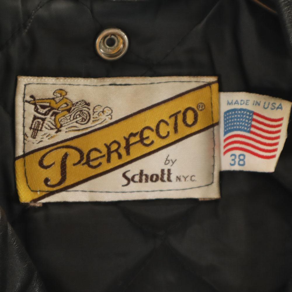 SCHOTT 80s 90s Old USA Made Double Riders Jacket 38 Black Men's Used
