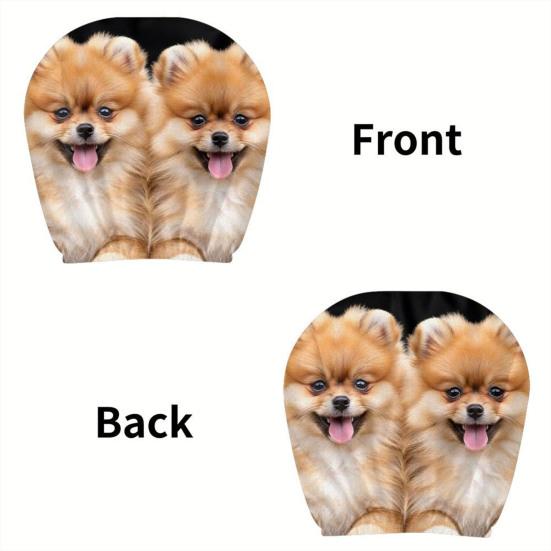 Interior Decoration for Cars 2Pcs Cute Dog Car Headrest Covers, Breathable Auto Seat Polyester Protector Protectors, Stretchy Universal Accessories