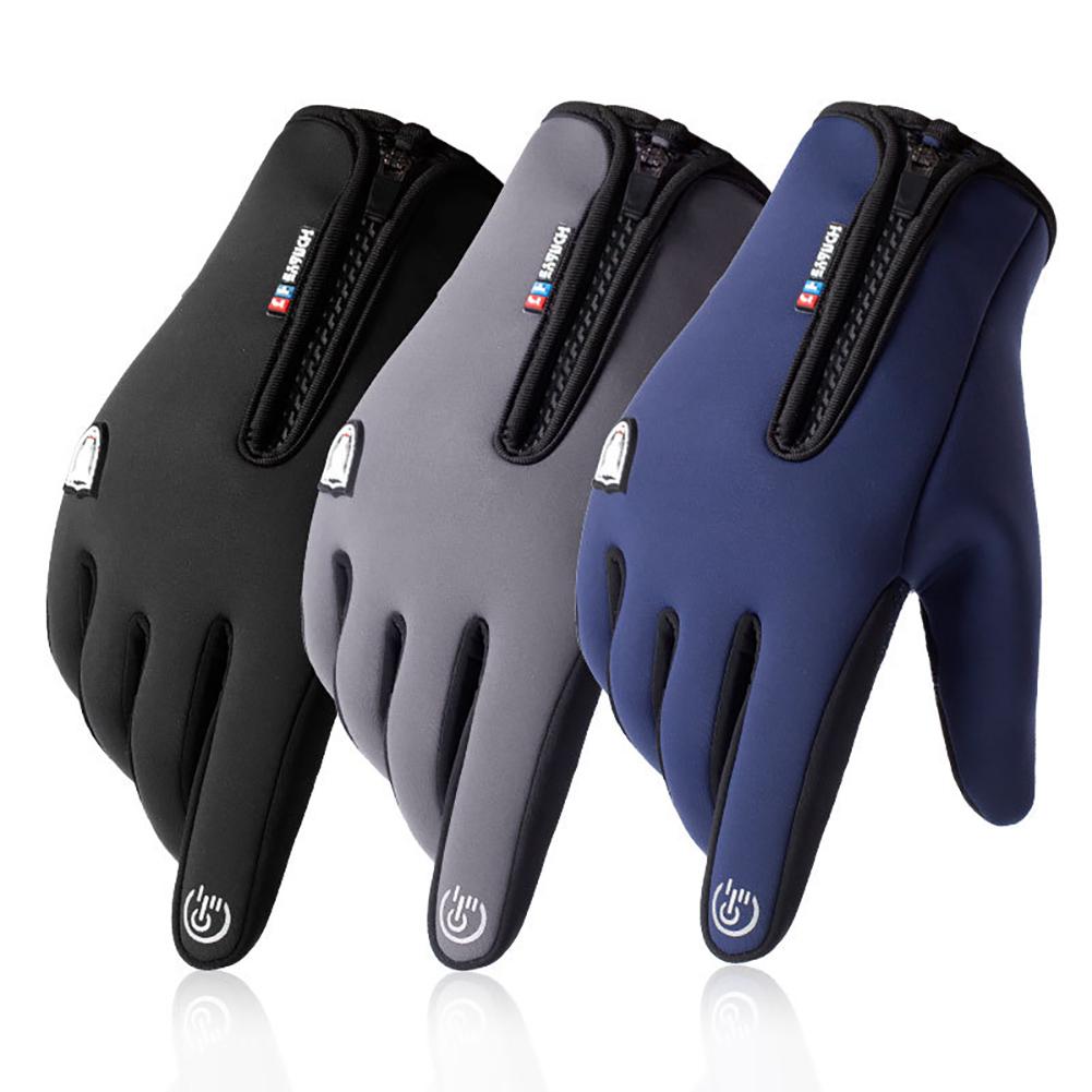 Unisex Windproof Fishing Hunting Cycling Gloves Winter Warm Touch Screen Zip Cycling Skiing Gloves