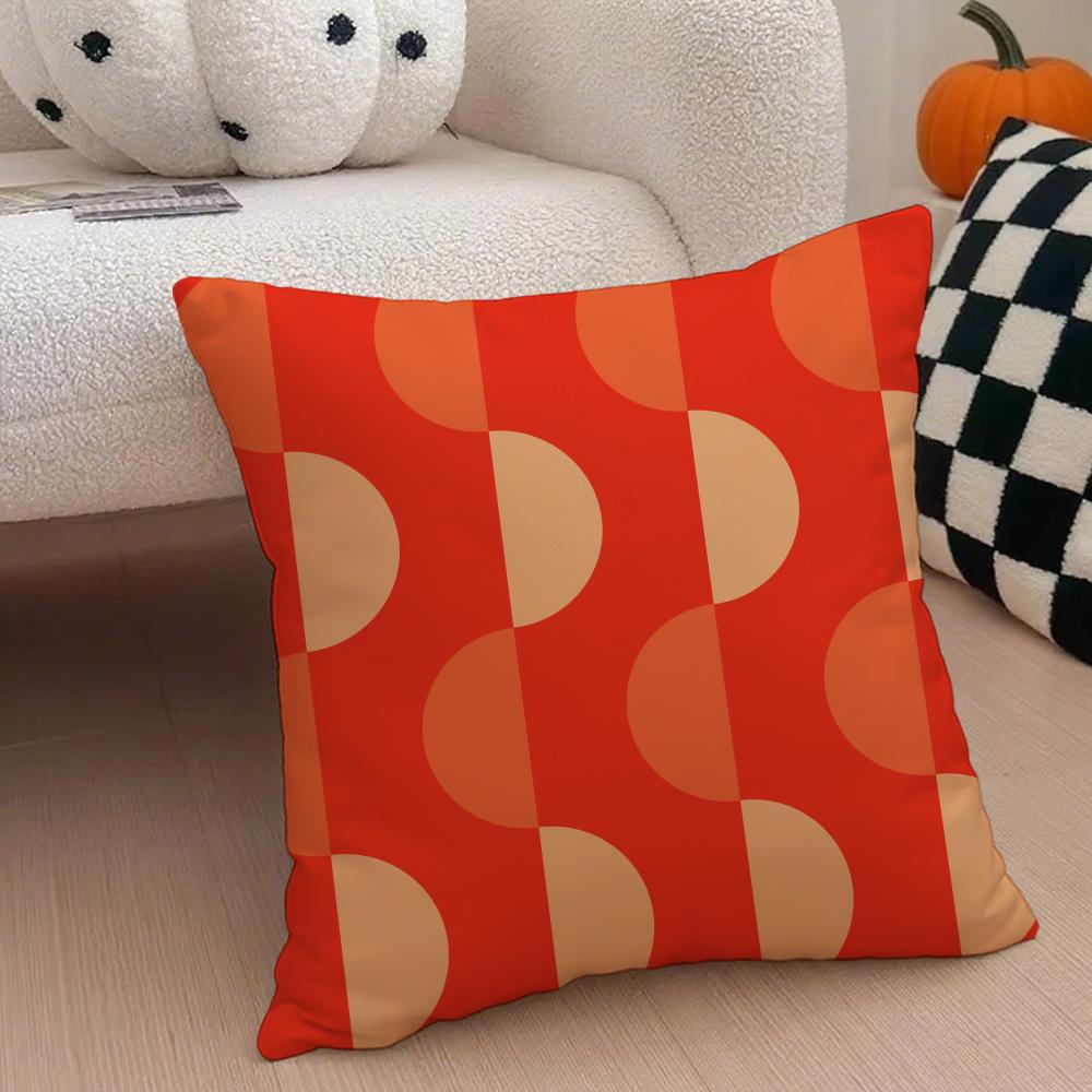 Retro Ornate Bohemian Style Geometric Pattern Cushion Cover Throw Pillow Cover Hidden Button Durable Polyester Chair Cushion