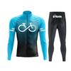 Unisex Cycling Jersey Set Long Sleeve Quick Dry Mountain Road Bike Apparel Sportswear