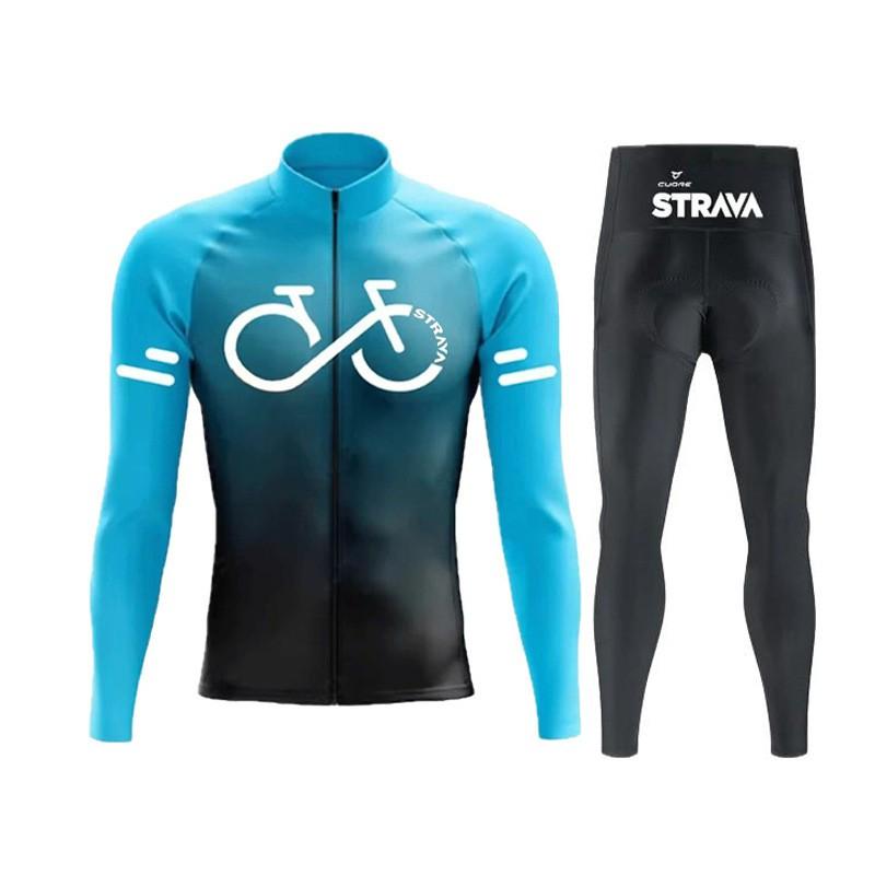 Unisex Cycling Jersey Set Long Sleeve Quick Dry Mountain Road Bike Apparel Sportswear