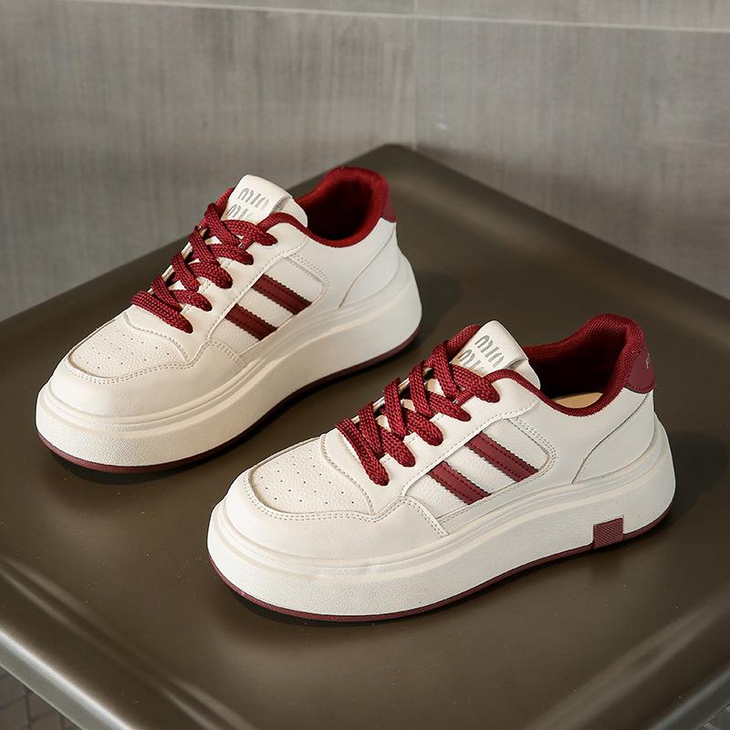Popular Little White Shoes Women's Thick-soled Versatile 2025 Spring New High-end Lightweight Casual Sports Inner Height-increasing Board Shoes