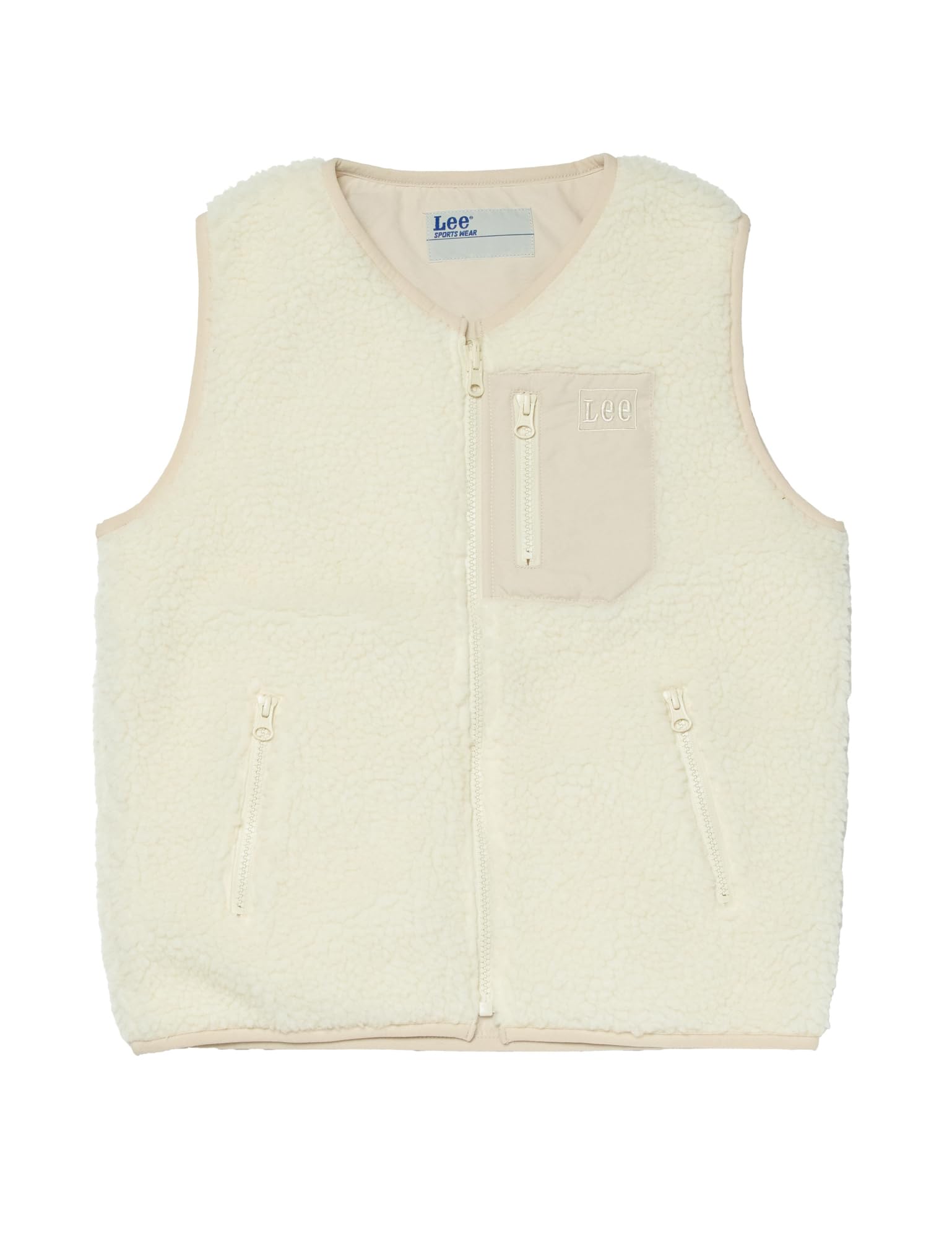 

Lee Reversible Boa Fleece Sizes Vest, Off-White, Kids 110-150cm