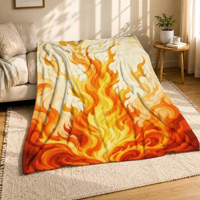 Swirling Flame Cozy Throw Blanket Abstract Fire Art