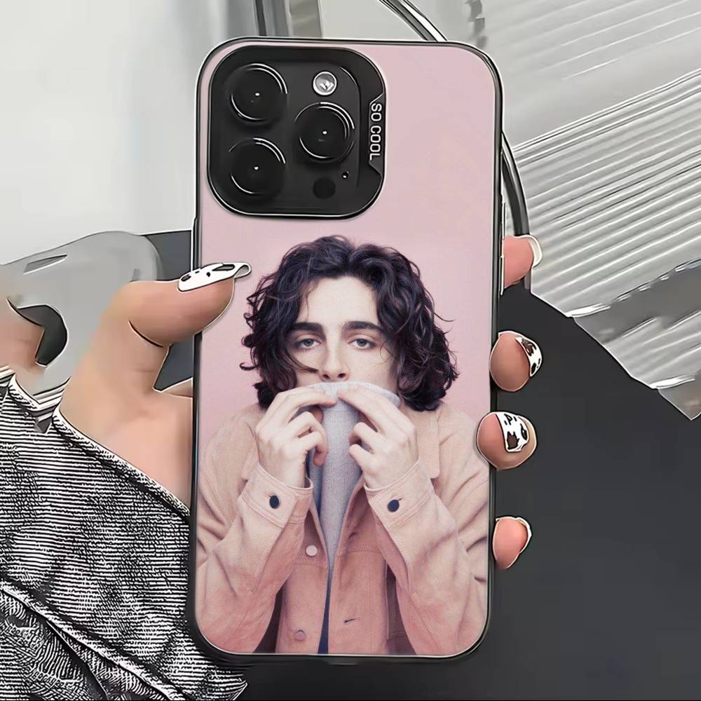 Hot Actor T-Timothee Chalamet Phone Case For iPhone 17,16,15,14,13,12,11 Plus,Pro Max,XS,Colored Silver Plated Inside Cover