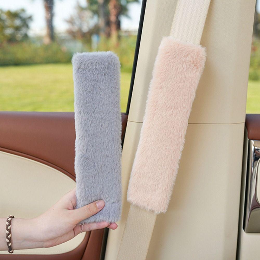 Warmer Pad Car Seat Belt Cover Soft Plush Safety Belts Protector Winter Warm