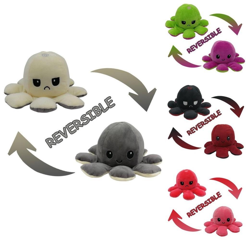 Cute And Cuddly Reversible Octopus Plush Toy Ideal For Children's Gifts
