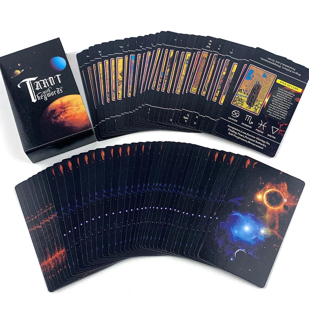 Tarot Cards For Beginners With Meaning On Them, 78pcs-Cards Pocket Size Tarot Learning Deck, Oracle Divination Board Game