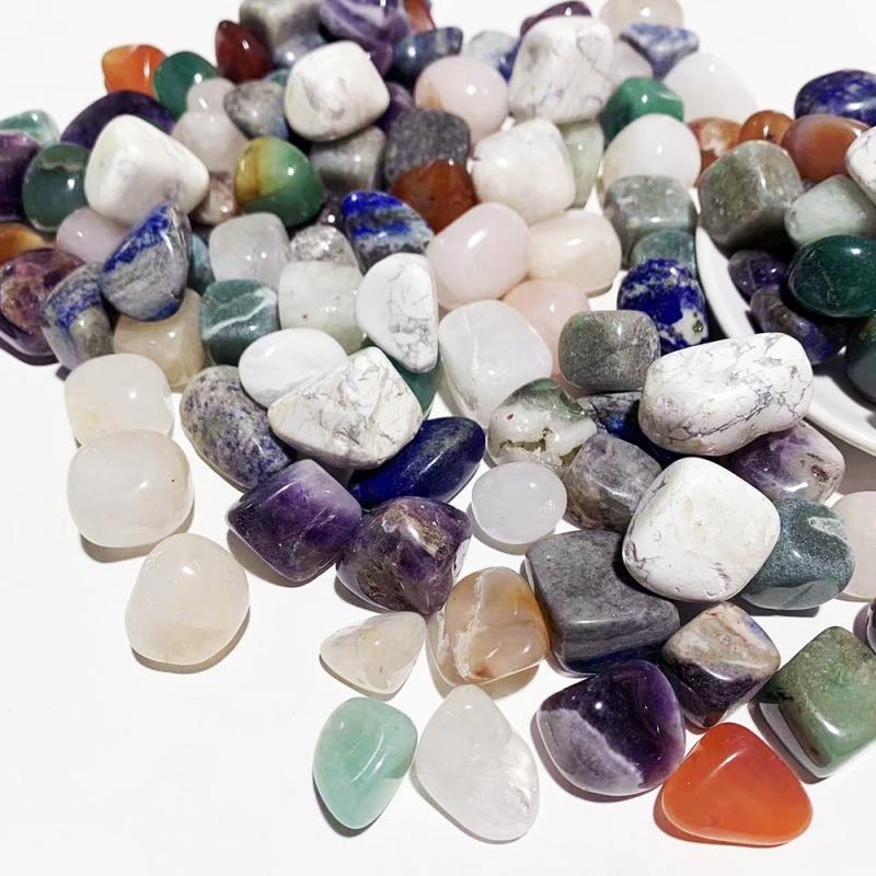 Natural Crystal Exquisite Fish Tank and Flower Pot Decoration Graceful Crystal Gravel Colorful Rolling Stone