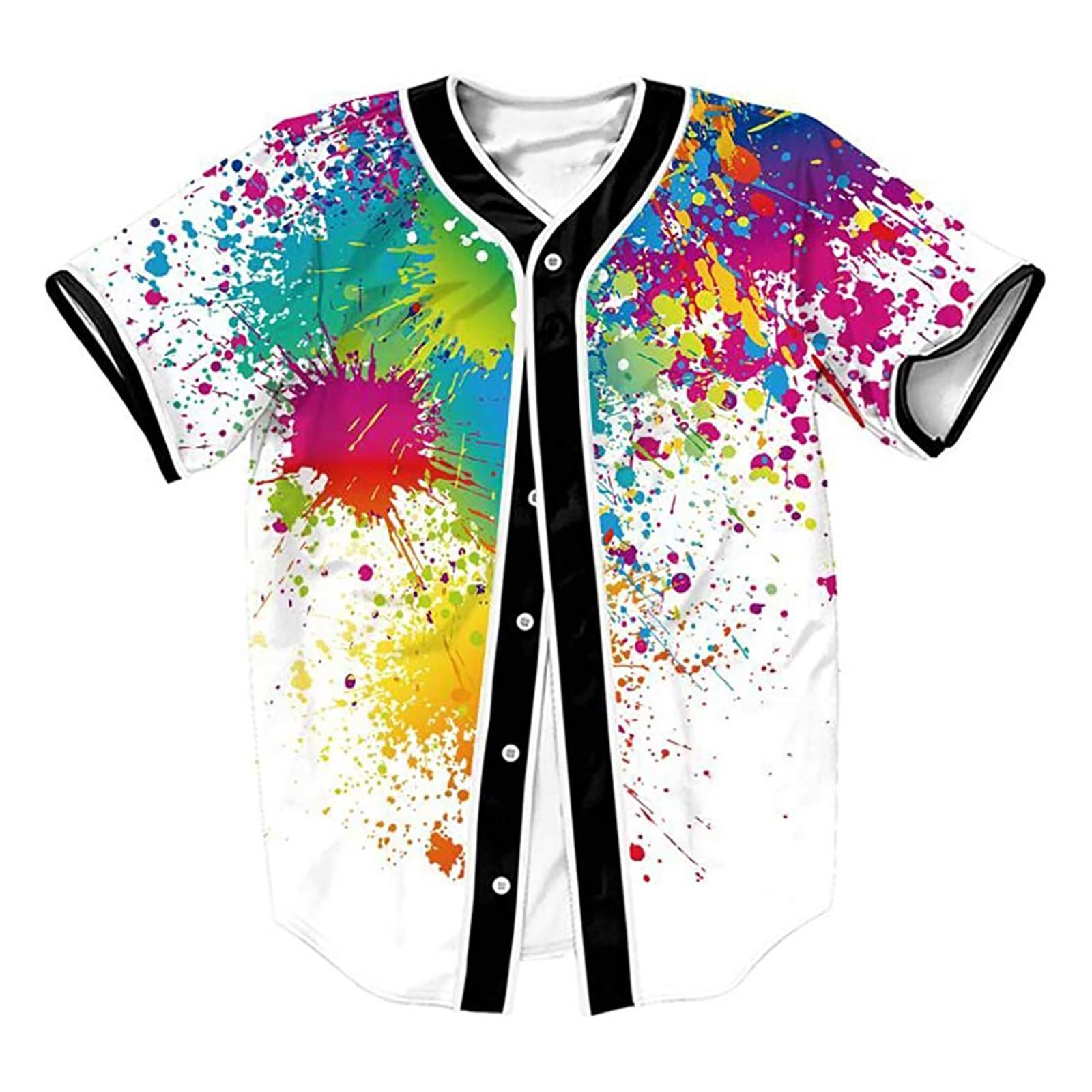 

Men s Women s Unisex Short Sleeve Casual Shirt Blouse 90s Baseball Tops Party XS белый