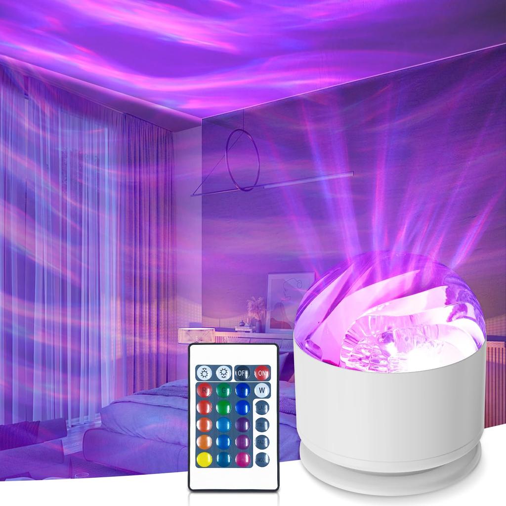 Starry Sky Galaxy Northern Aurora/Water Ripple LED Night Light 16 Color 360°Rotating RGB USB Lamp Remote Projector Ambient Light