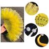 Chinese Feather Folding Fan with Pendant Wedding Dance Fan Cosplay Props Decor
