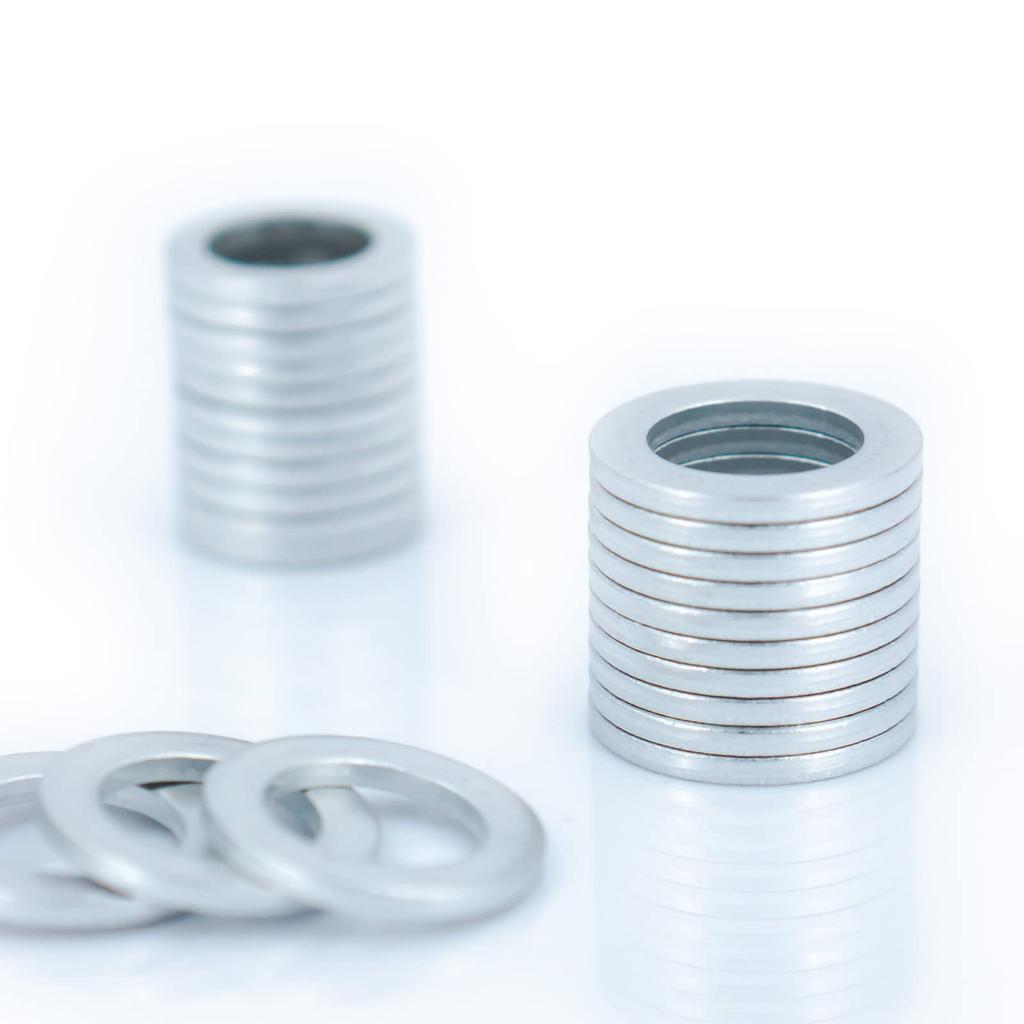 M-CUBED 50pcs M12 Drain Plug Gasket Aluminum Crush Washer Seal Ring 12mm X 18mm X 2mm