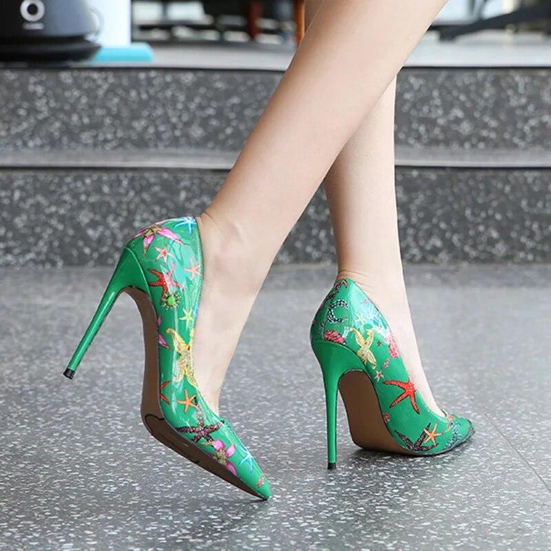 Moteriški 12 cm aukštakulniai moteriški stiletto smailianosiai aukštakulniai mada seksuali podiumo 12 cm kulnas WZ