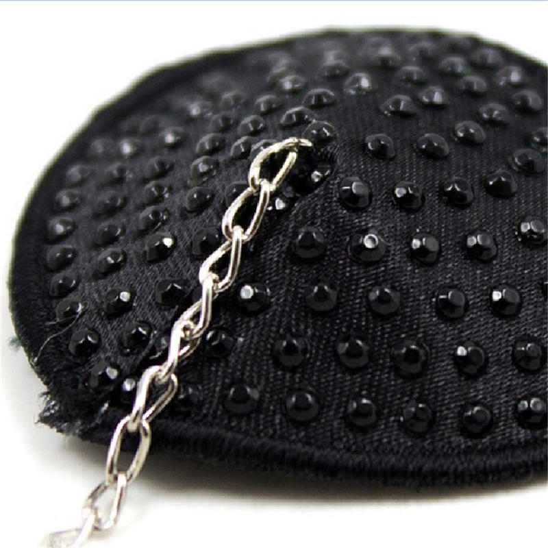 1 Pair Sexy Black Link Chain Tassel Breast Bra Nipple Cover Sticker Pasties