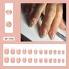 Ice crystal three-dimensional flower gilt French pearlescent girl versatile white ins style manicure 24 pieces