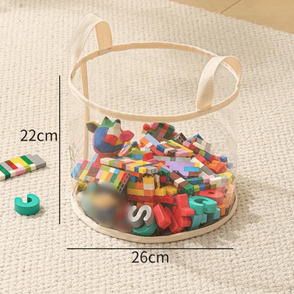 

New PVC Doll Storage Basket Transparent with Handle Organizer Large-capacity Space Saving Storage Bucket Children s Toys