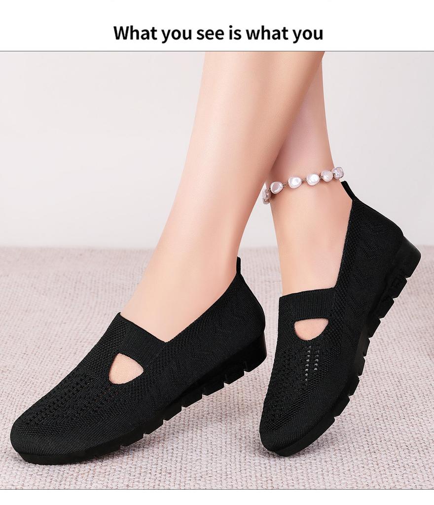 Vielseitige Damen Sommer-Slip-on-Netzschuhe - Große Größe, Niedriger Schnitt, Lässiges Polyurethan