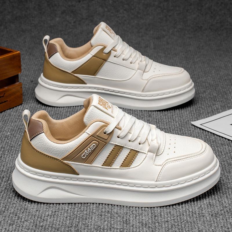 2025 new autumn men's sports and leisure trendy shoes breathable versatile low-top shoes thick baseplate shoes