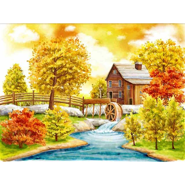 5D sady pro malování s diamanty Obraz krajiny Umělecký obraz Úplné diamantové vyšívání Mozaika drahokamu Dárkový křížový steh Domácí dekorace