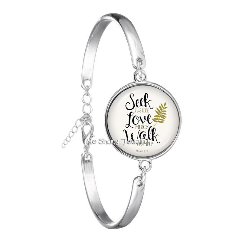 Neues Mode-Bibelvers-Armband Handgefertigtes Glasarmband Schriftzitat Schmuck Christliches Geschenk für Frauen Männer