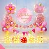 Happy Birthday Balloons for 7-8-Year-Old Girls - Home Party Decoration and Background Wall Decor