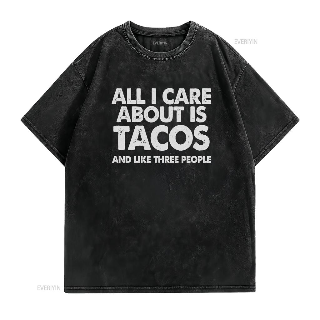 Taco Lover T Shirt Funny Foodie Tacos Forever Life Party Mexican Food vintage Washed Soft homme Comfortable fashion