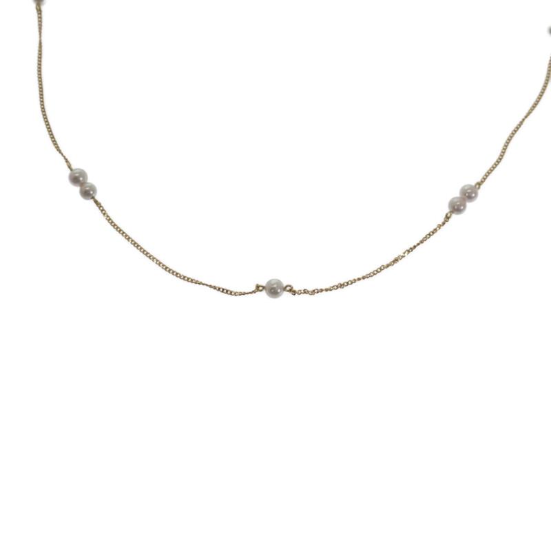 no brand  Necklace Pearl/K18 yellow gold Women