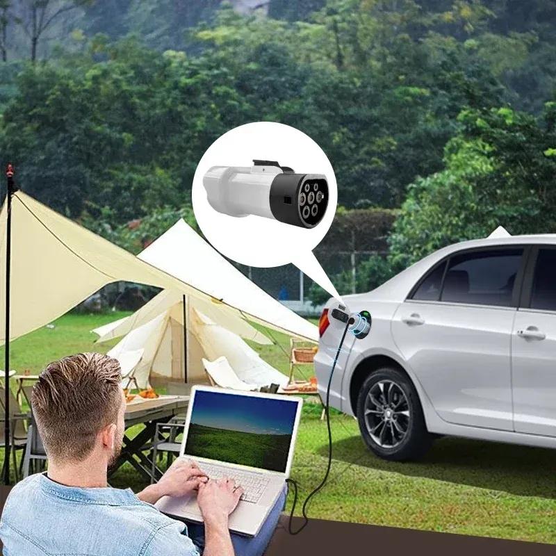 For Xpeng MG BYD Genesis  Voyah Omoda 9SHS V2L Vehicle Type 2 V2L Discharger Israel Plug For Type2 Car Discharge EV adapter