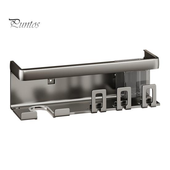 Hair Dryer Holder with Toothbrush Toothpaste Organizer Strong Load-bearing Easy To Install Wall Mount Blower Holder Shelf