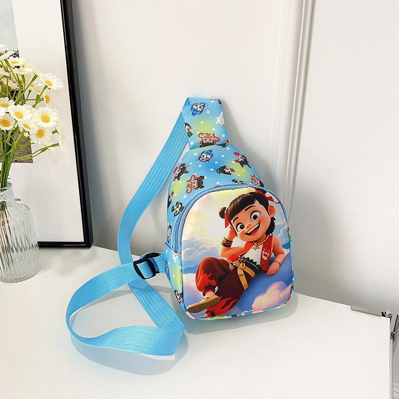 New Little Boy Nezha Breast Bag, Boy Baby Going Out, Light Messenger Bag, Girl Cute Cartoon Change Bag