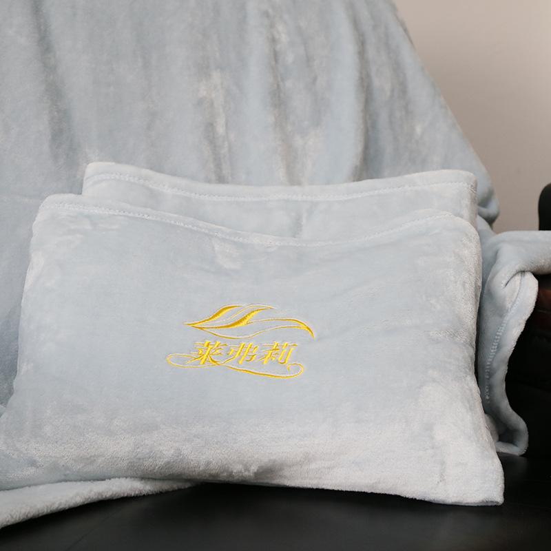 Double Sided Flannel Blanket Cushion Pillow Office Nap Blanket Dual-use Nap Air Conditioning Blanket