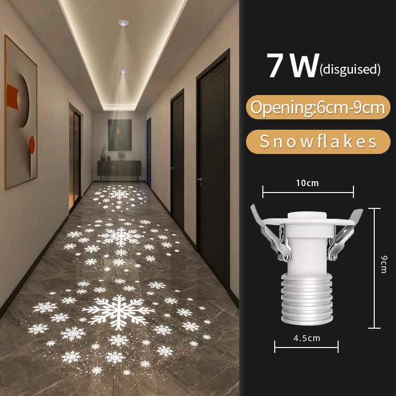 Nordic home improvement embedded spotlight ceiling light projection snow star pattern home corridor downlight