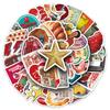 50PCS Trendy Retro American Stickers: Cool, Waterproof Decals for Phone Cases, Laptops, Journals, and Motorcycles.