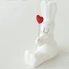 3pcs Handicraft White Rabbit Ornament Cute Animal Sculpture Couple Rabbit Figurine  New Year