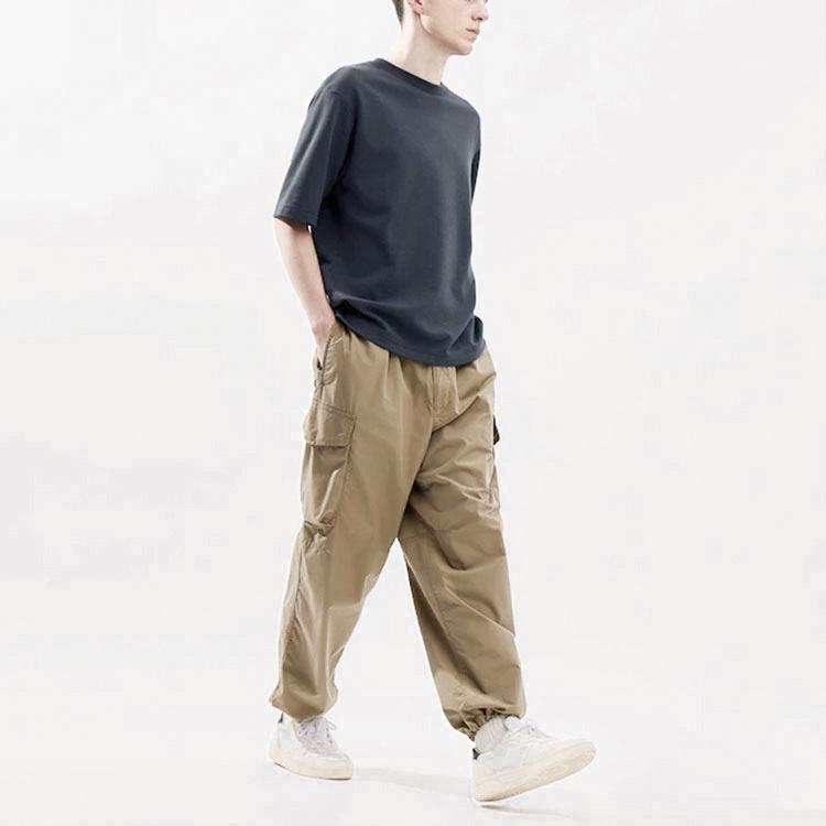UNIQLO FW23 U Series Casual Solid Lightweight Loose Work Pants Men bottoms Dark-Beige 460268-32