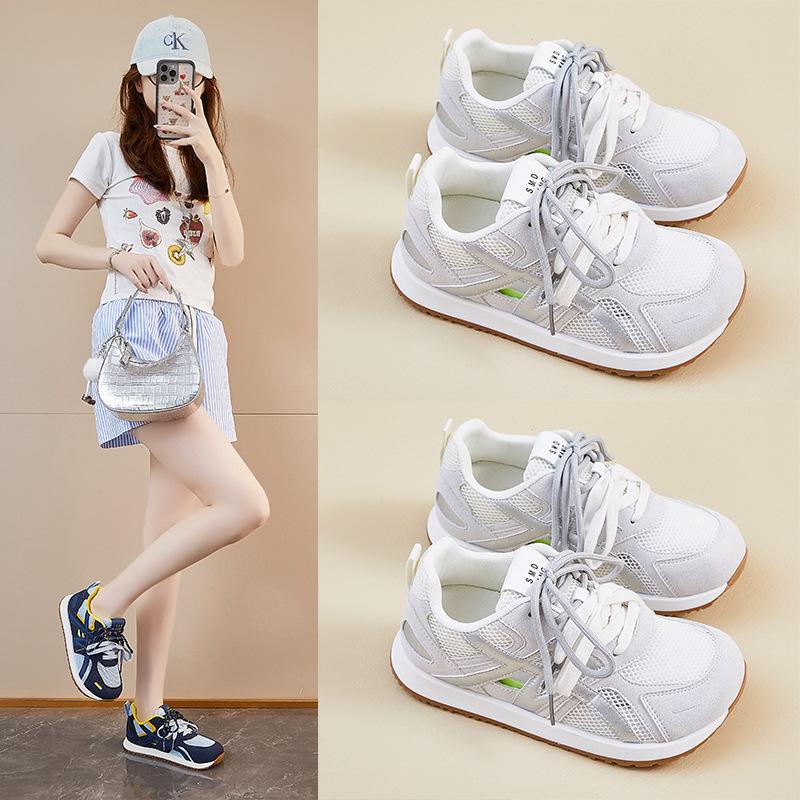 

Inner heightening women s shoes non-slip sports shoes versatile, lightweight fashion casual shoes spring and summer not stuffy feet breathable 40 белый