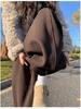 Women's Fleece-Lined Off-White Glutinous Rice Wide-Leg Pants, High-Waisted, Loose-Fit, Slimming, Petite, Autumn/Winter.