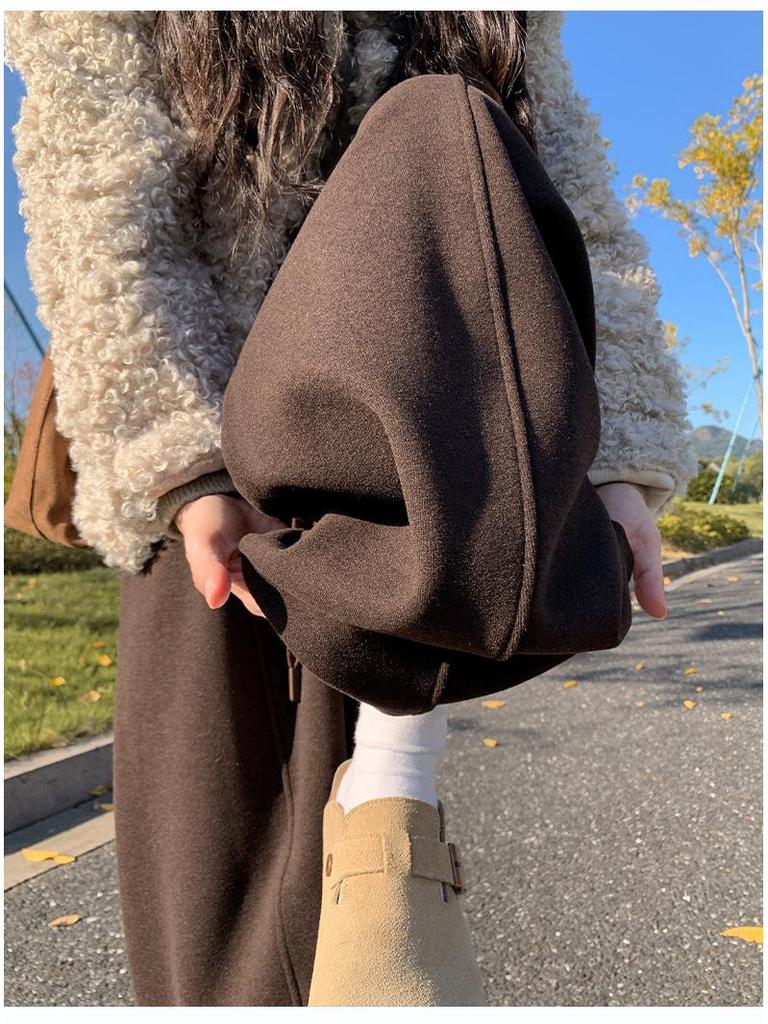 Women's Fleece-Lined Off-White Glutinous Rice Wide-Leg Pants, High-Waisted, Loose-Fit, Slimming, Petite, Autumn/Winter.