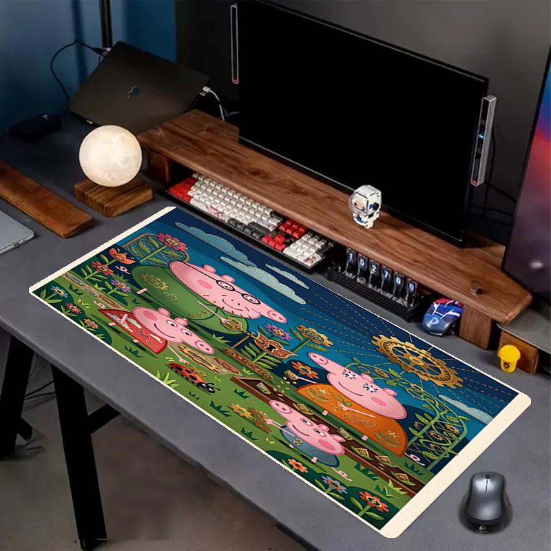 Peppa Pig Print Mouse Pad, Anti‑Slip Desktop Keyboard Mat, for PC Laptop Gaming Working Daily Use, Cool Festival Surprise Gift