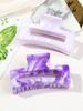 6 Pcs Marbled Hair Claw Clips for Women Grils,3.4 In Hair Clip for Thick Hair,Rectangle Styling Accessories