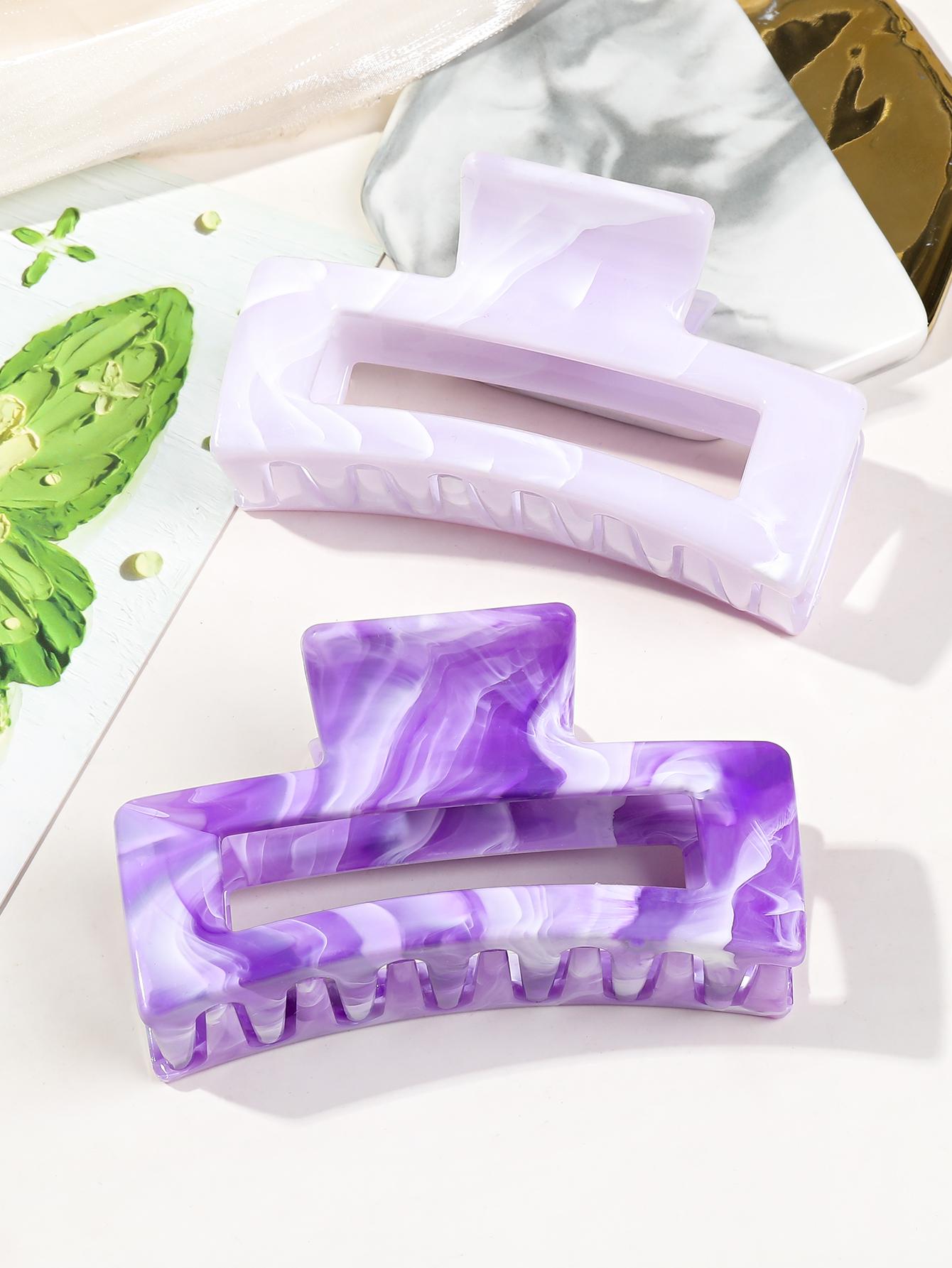 

6 шт. Мраморные заколки-крабы для волос для женщин и девушек, 3,4 дюйма заколка для густых волос, прямоугольные аксессуары для укладки