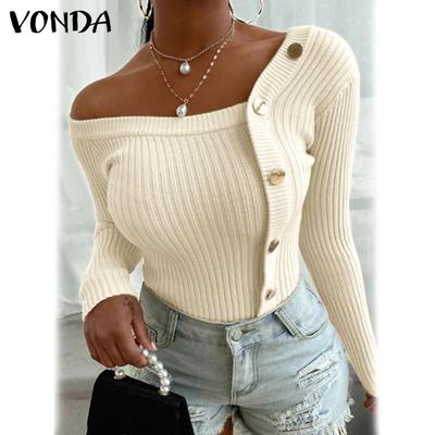 Women Autumn Fashion V-Neck Long Sleeve Knitted Striped Warm Blouses