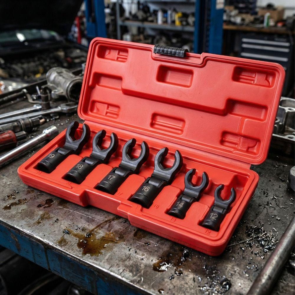 High-Quality Rotatable Tubing Wrench 6 Pcs Set Oil Pipe Wrench  Hydraulic Systems