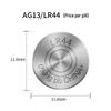 AG13 LR44 A76 L1154 Double-Button Battery for Small Electronics and Night Lights